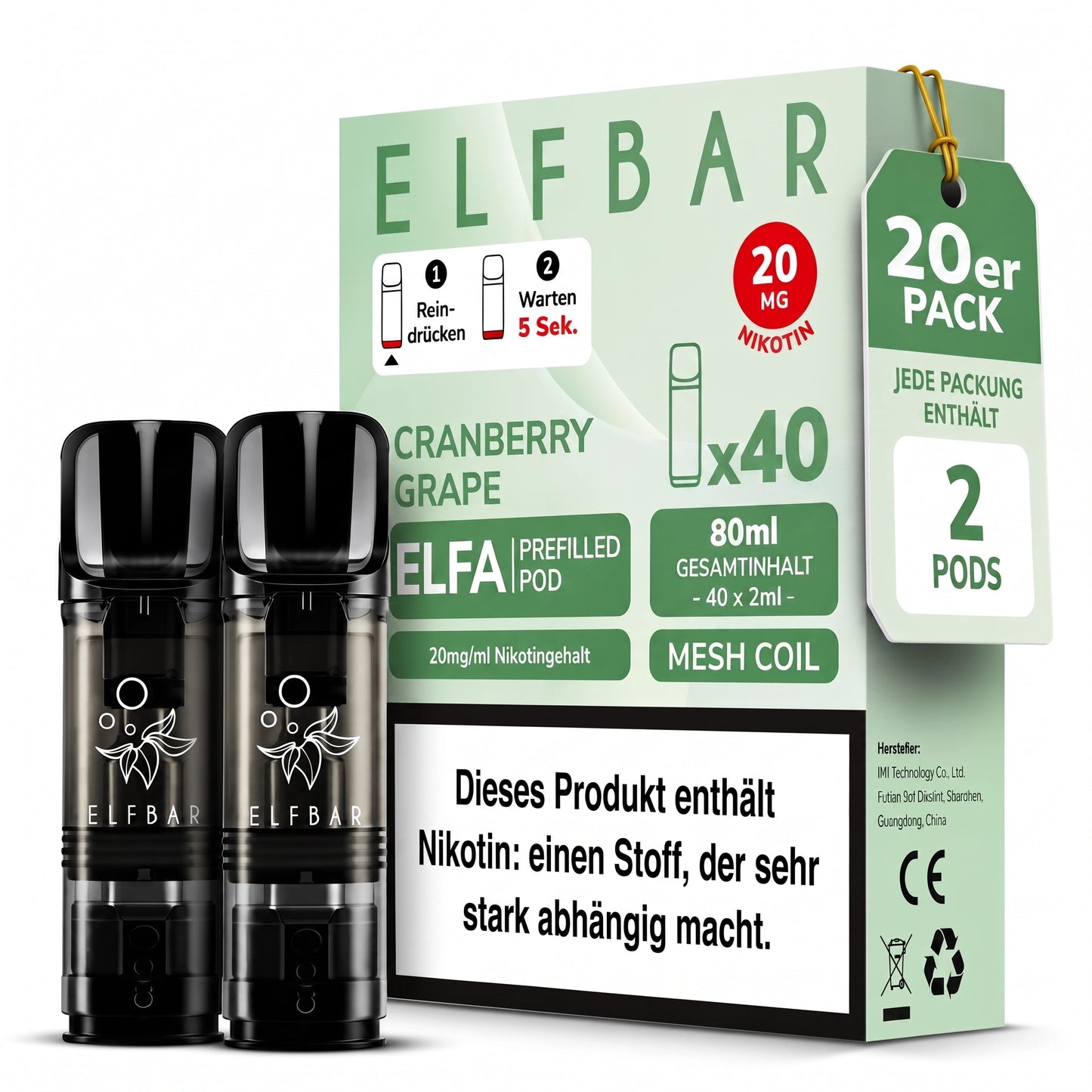 ELFBAR ELFA 20mg Nikotin Pods