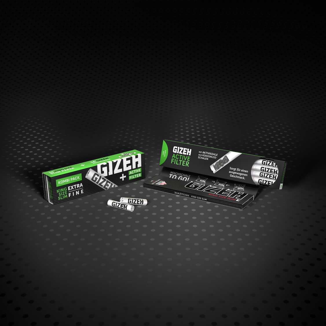 GIZEH BLACK® King Size Slim + Active Filter