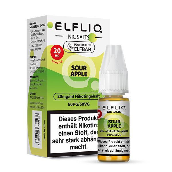 Sour Apple Liquid 20 mg/ml Nikotin