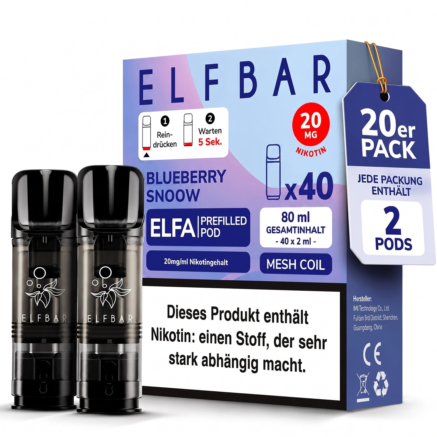 ELFBAR ELFA 20mg Nikotin Pods
