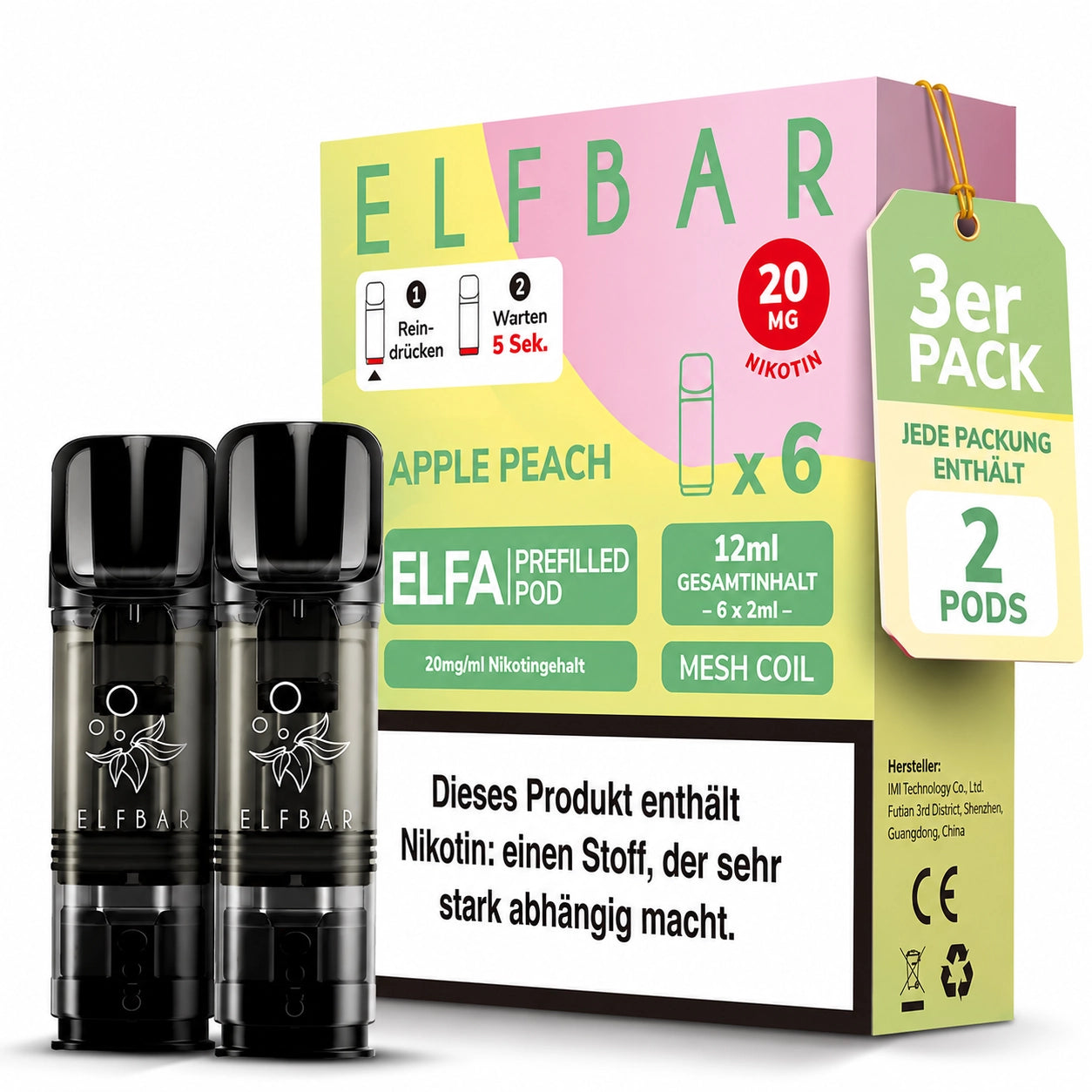 ELFBAR Elfa Pods - Apple Peach