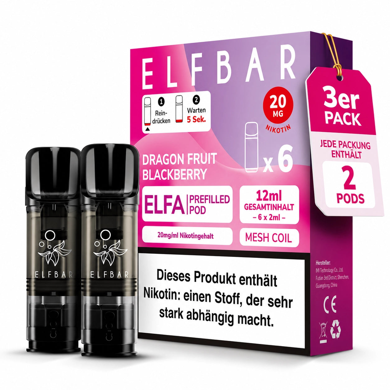 ELFBAR Elfa Pods - Dragon Fruit Blackberry