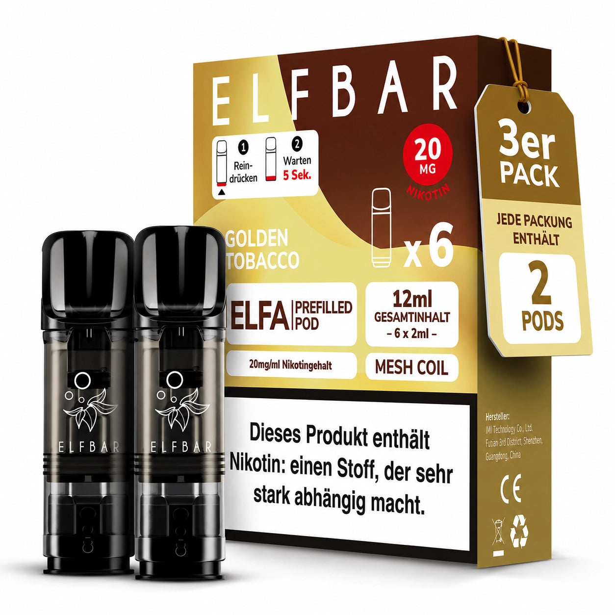 ELFBAR Elfa Pods - Golden Tobacco