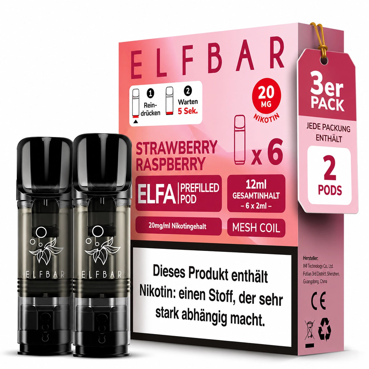 ELFBAR Elfa Pods - Strawberry Raspberry