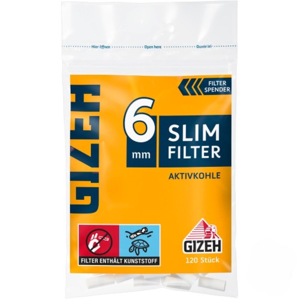 Gizeh Slim 6mm Filter Aktivkohle