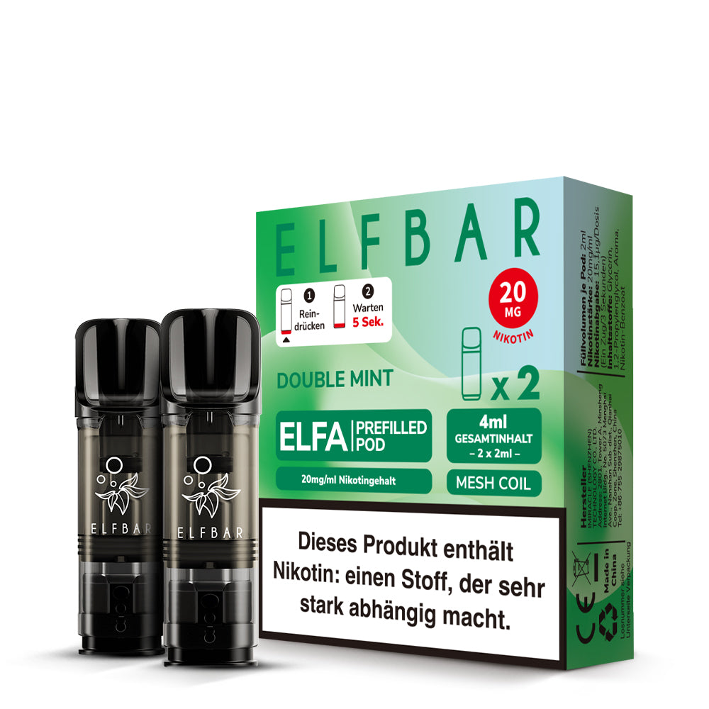 Elfbar Elfa Double Mint 20mg Nikotin 2er Pack