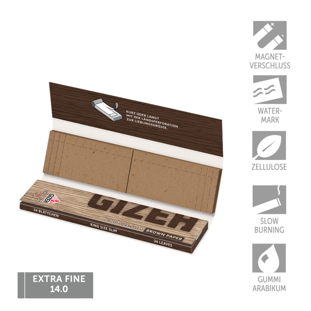 GIZEH BROWN King Size Slim + Tips