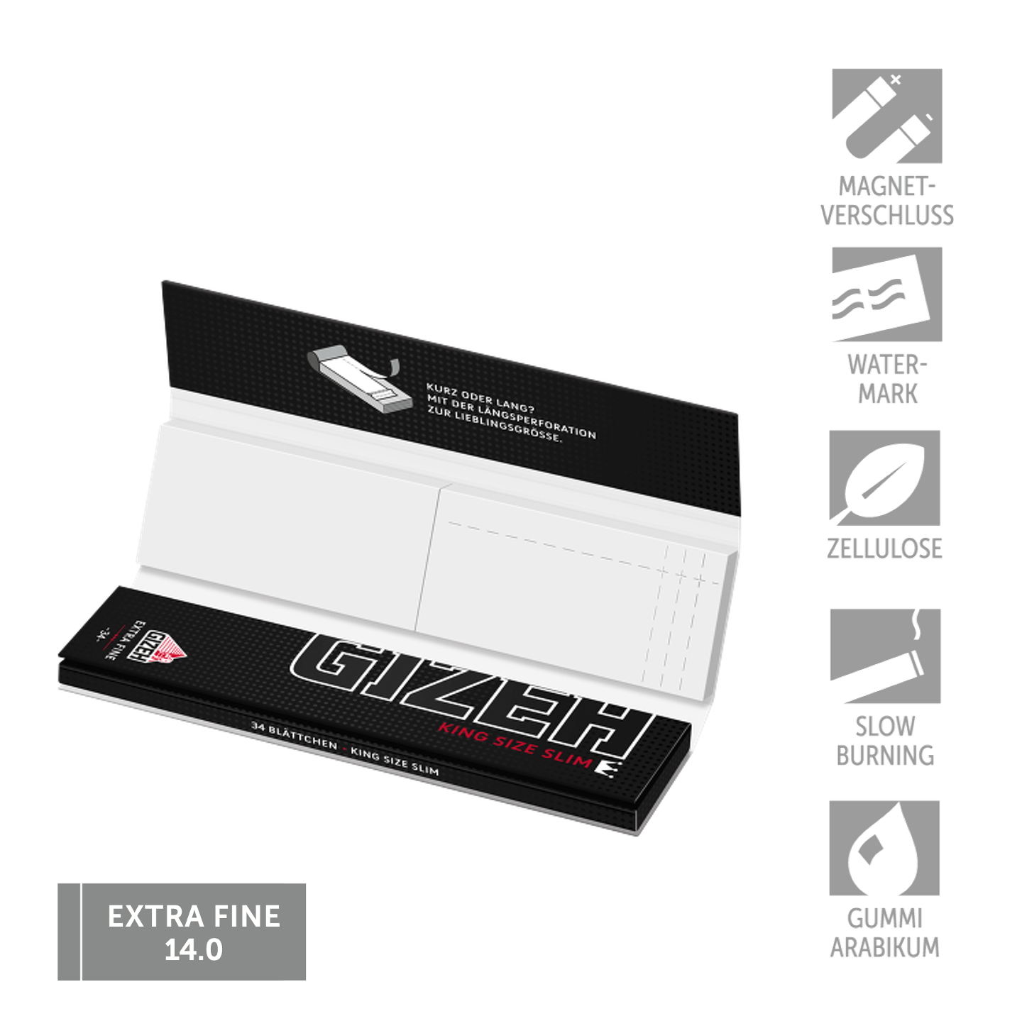 GIZEH BLACK® King Size Slim + Tips