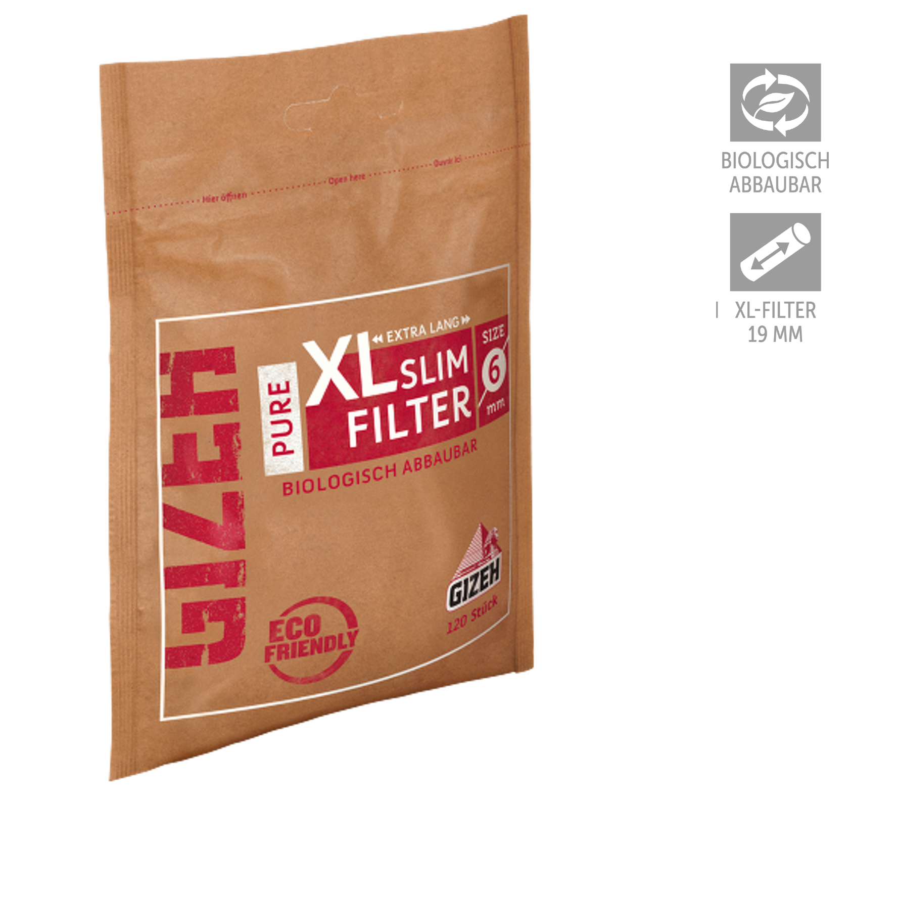 GIZEH PURE XL Slim 6mm Filter