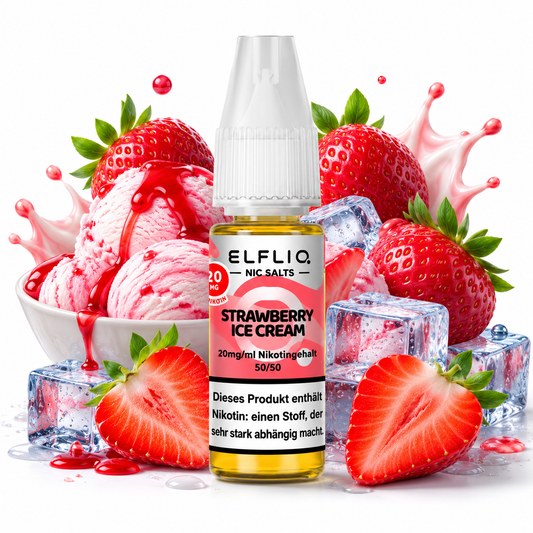 Elfbar ELFLIQ Strawberry Ice Cream Liquid 20 mg/ml Nikotin